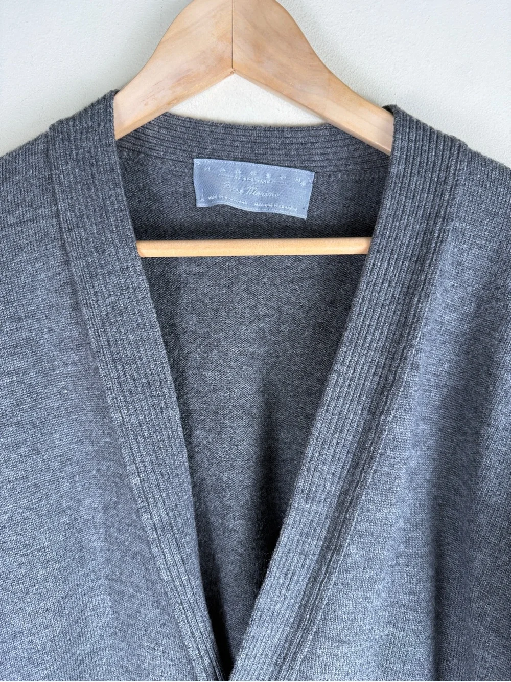 VTG Hodgson Of Scotland Men’s Gray 100% Merino Wool Button Up Cardigan Size 36